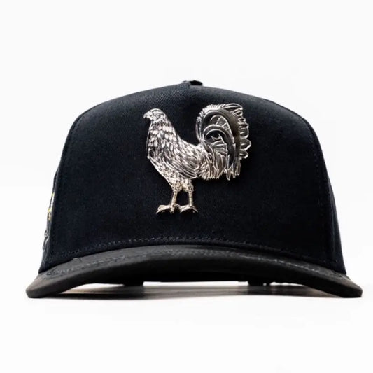 Bigg Boss Gallo De Plata Snapback Hat with 3-D Silver Rooster Embroidery for Stylish Outfits Unique Eye-Catching Accessory