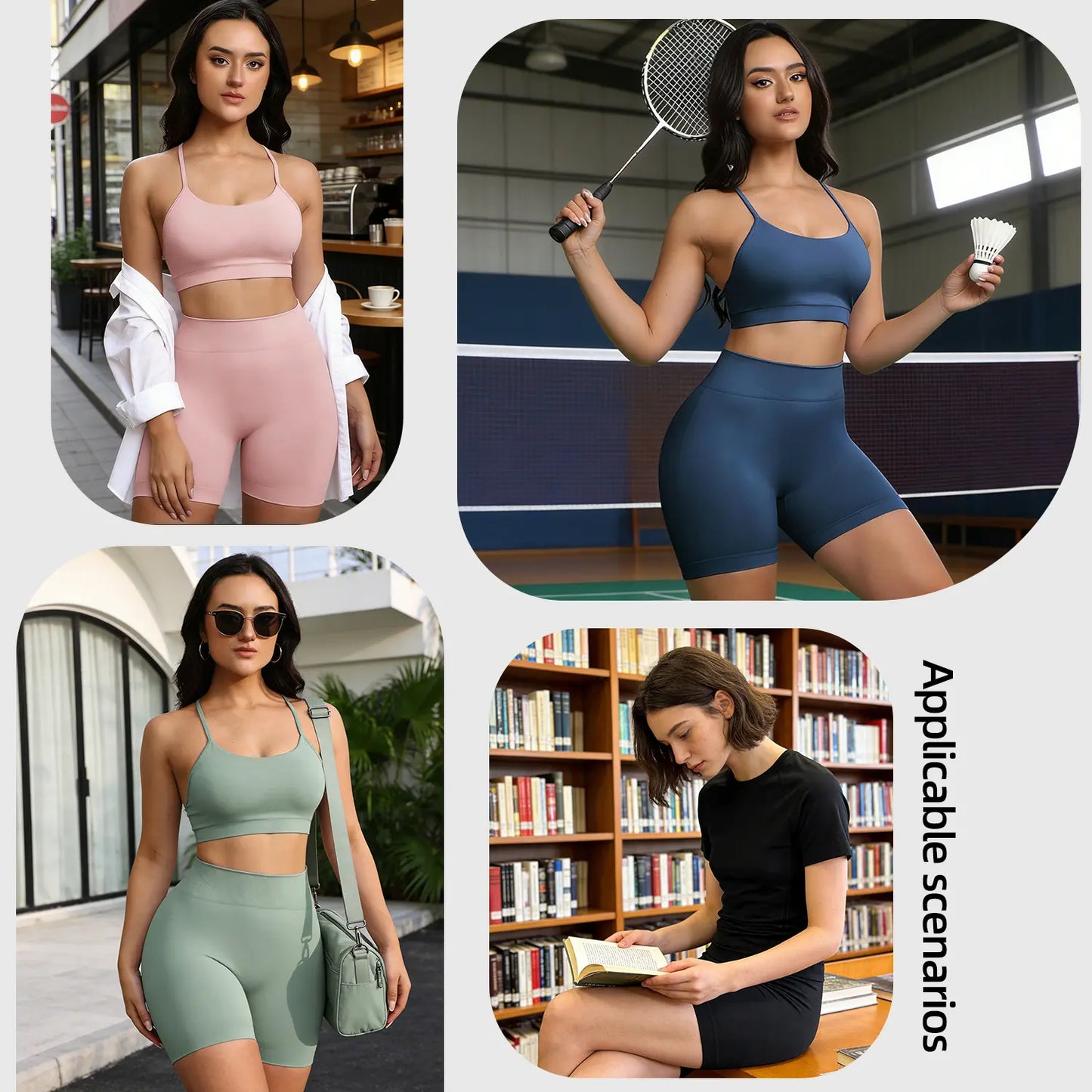 3PCS Seamless Gym Set for Women Yoga Fitness Running Sportswear Workout